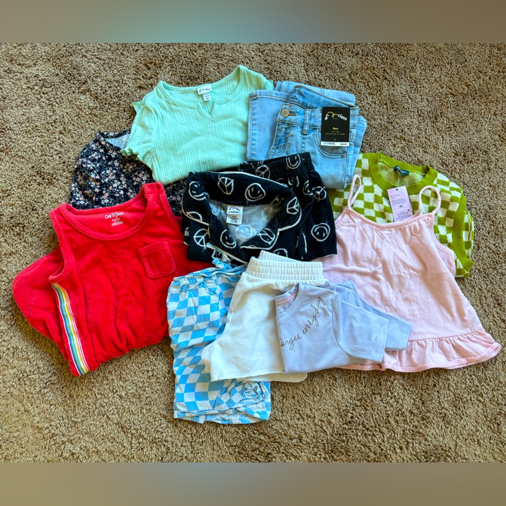 NWT Lot Girls 6 7 8 XS S jeans sweater skirt shorts tshirt art class wild fable